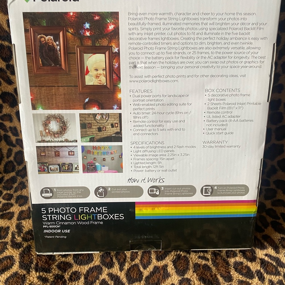 Polaroid 5 Photo Frame String Lightboxes - Picture 3 of 4